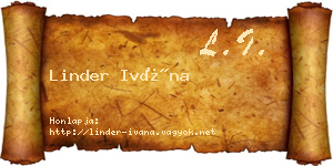 Linder Ivána névjegykártya